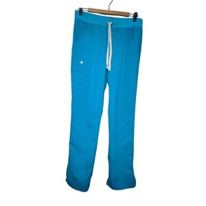 FIGS Scrub Pants Women Size S Caribbean Blue Zamora Straight Leg T21004